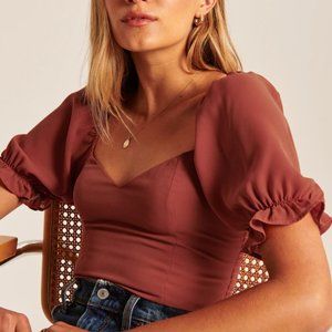 Abercrombie & Fitch  Puff Sleeve Sweetheart Top